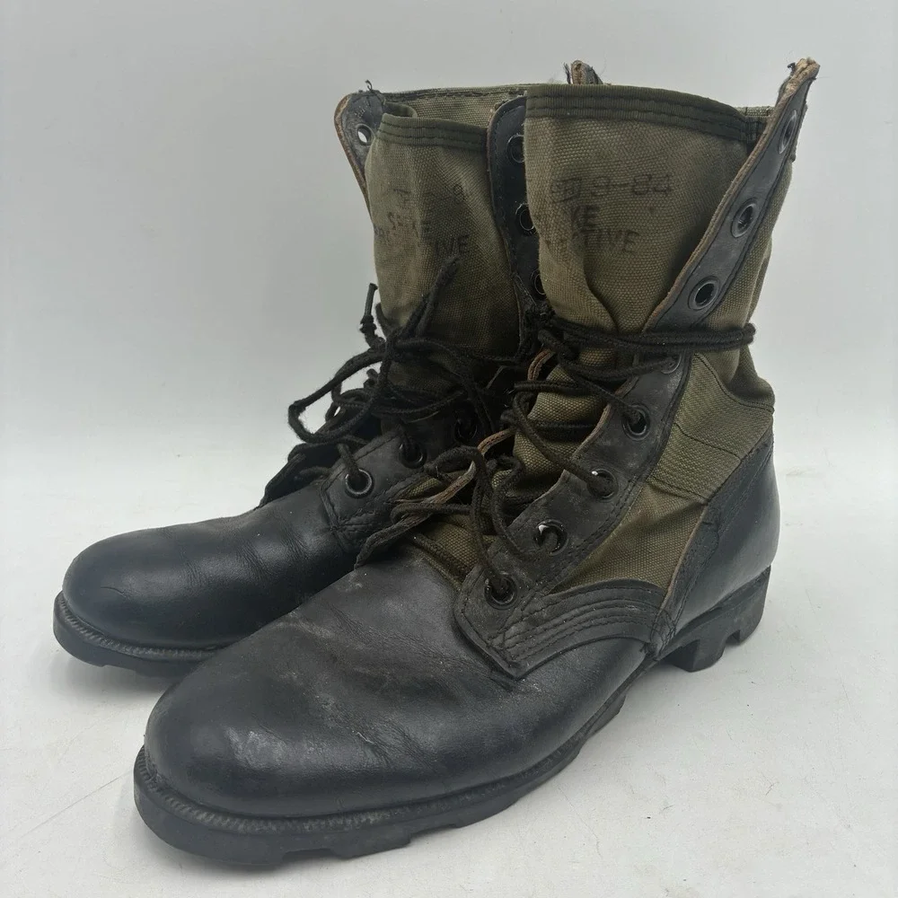 Vintage 80s RO Search Jungle Military Combat Boots Spike Protective Mens Size 6R